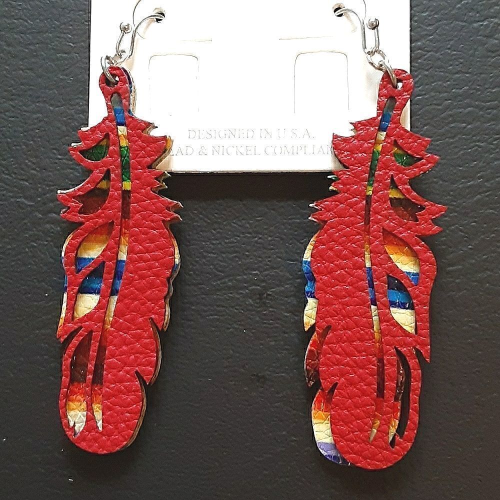 Aztec Western Feather Earrings